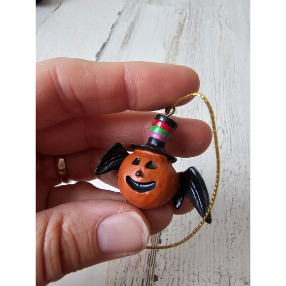 Mini pumpkin Halloween ornament jack-o'-lantern tree set lot bat which ornaments - Picture 8 of 9